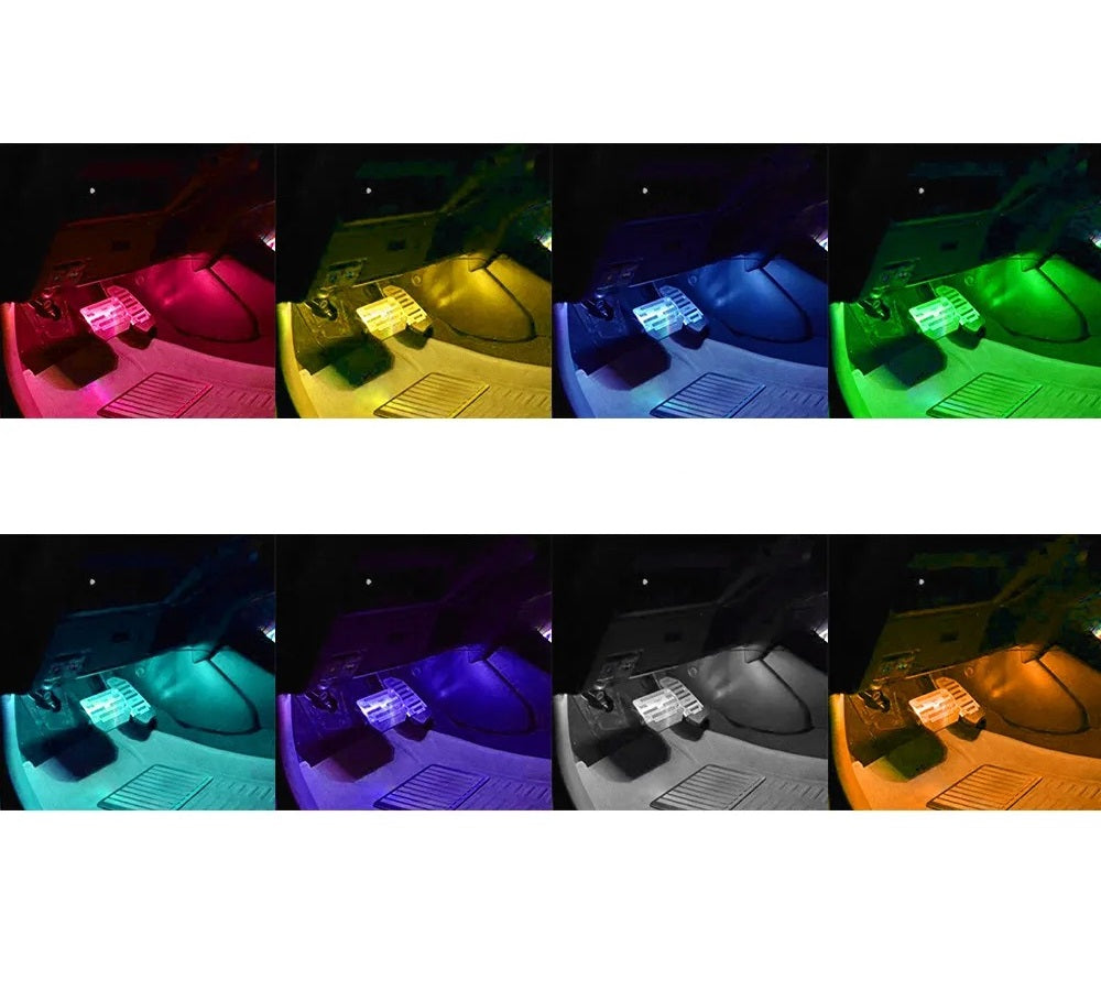 Automobilio RGB LED Lazdelės spalvų pavyzdžiai