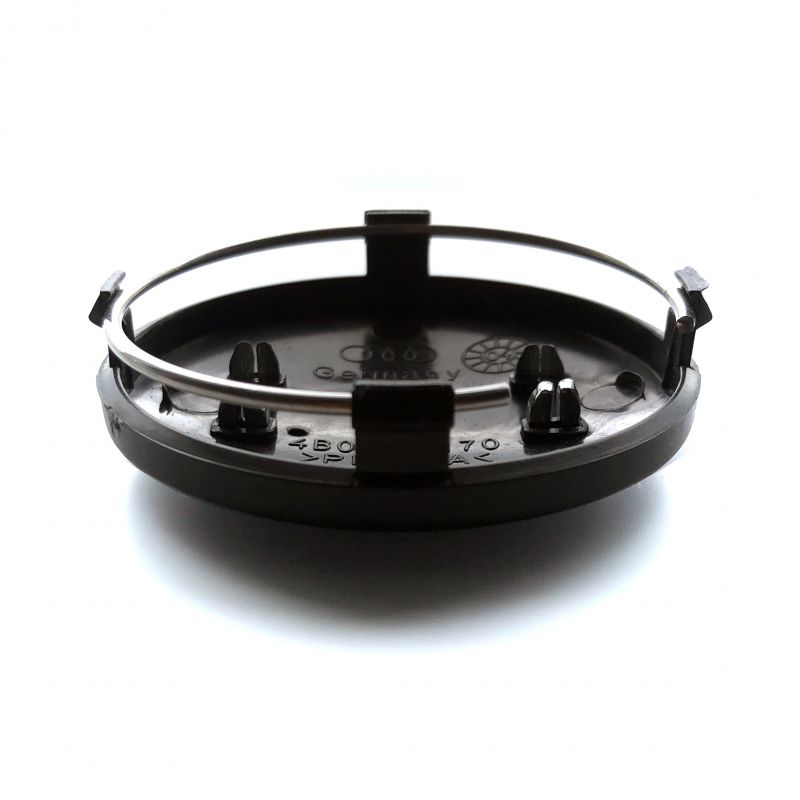 Audi ratlankių dangtelis juodos glossy black spalvos 60mm, iš montavimo pusės