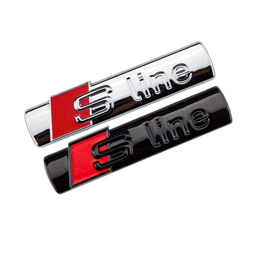 Audi S Line emblemos skirtos sparnams arba bagažinei juodos arba sidabrinės chrominės spalvos
