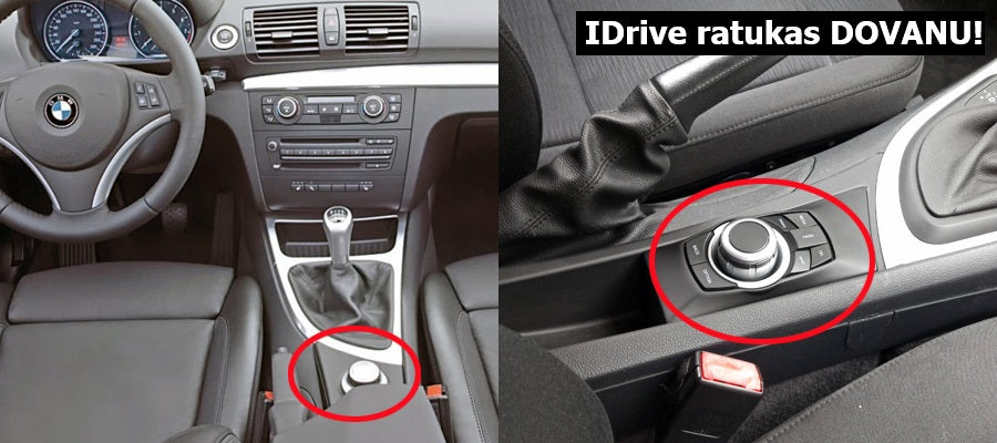 BMW 1 serijos E81 E82 E87 E88 Android Ekranas Multimedija tinkantis mašinoms be originalaus ekrano IDrive ratukas dovanojamas!