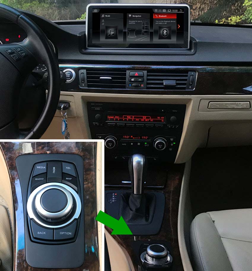 BMW E90 E91 E92 E93 Android Multimedija tinka modeliams be originalaus ekrano