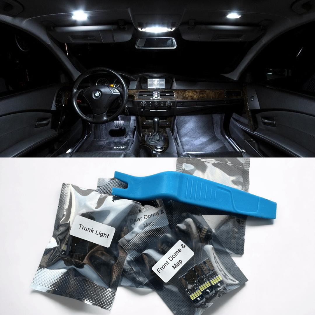 BMW E60/E61 LED Salono apšvietimo komplektas Baltos Spalvos 6000K