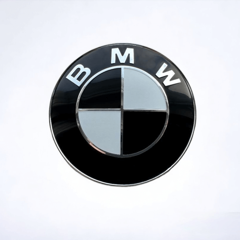 BMW Emblema kapotui bei bagažinei Juoda Balta 74mm 78mm 82mm